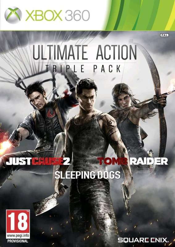Ultimate Action Triple Pack (Just Cause 2, Sleeping Dogs & Tomb Raider) (Xbox 360)