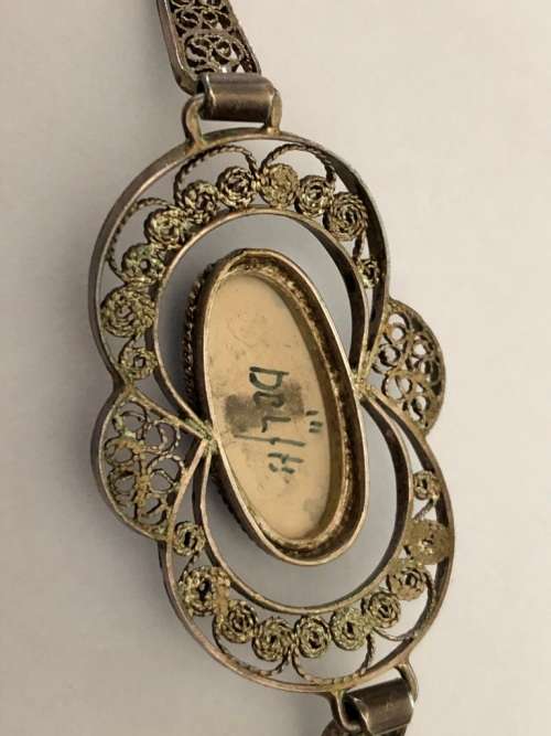 ANTIQUE DELFT & SILVER PLATED BRACELET - PERFECT CONDITION