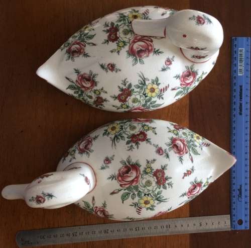 Pair of Jones & Middleton Burslem England - Country Rose - Porcelain Ducks