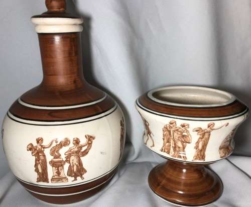 Decorative Roman inspired hand painted porcelain vases