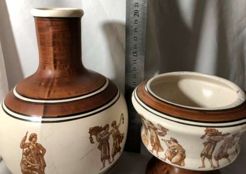 Decorative Roman inspired hand painted porcelain vases