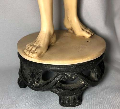 HAND CARVED STATUE OF A MAN STANDING 38cm HIGH