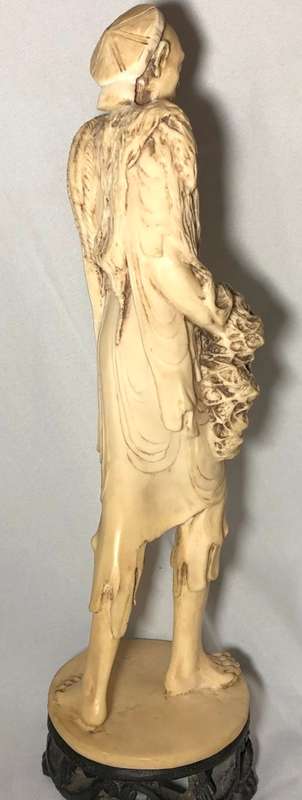 HAND CARVED STATUE OF A MAN STANDING 38cm HIGH