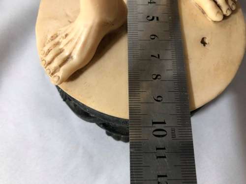 HAND CARVED STATUE OF A MAN STANDING 38cm HIGH