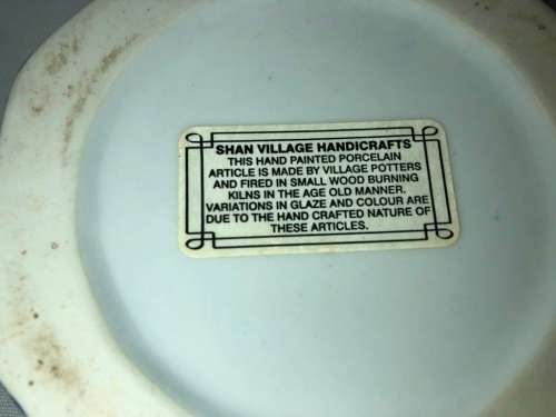 SHAN VILLAGE HAND PAINTED PORCELAIN TRINKET - PERFECT CONDITION