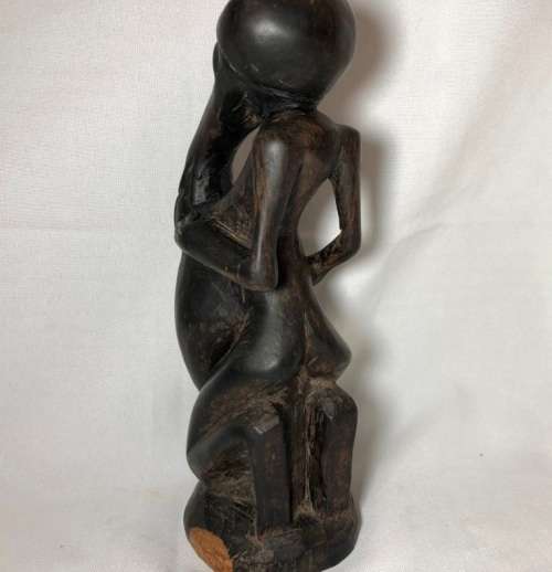 HIGHLY DETAILED HAND CARVED WOOD STATUE OF A CREATURE  21cm