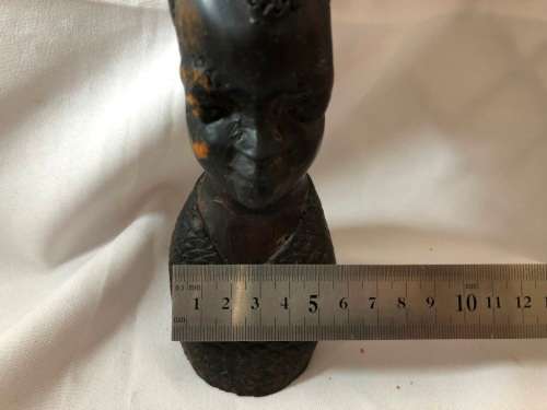 HIGHLY DETAILED HAND CARVED WOOD STATUE OF A WOMAN 25cm