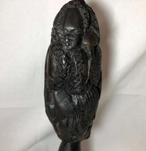 HIGHLY DETAILED HAND CARVED WOOD STATUE OF A WOMAN 25cm