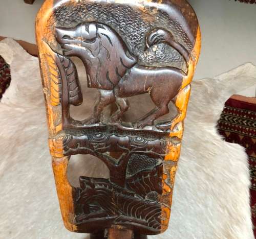 HAND CARVED FOLD-UP CHAIR
