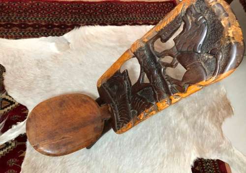 HAND CARVED FOLD-UP CHAIR