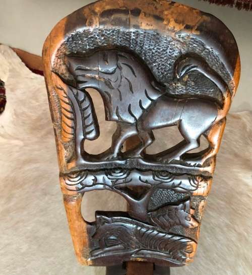 HAND CARVED FOLD-UP CHAIR