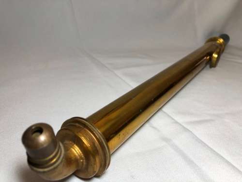 ANTIQUE  BRASS HAND PUMP GARDEN SPRAYER WITH WOODEN HANDLE (54cm) - INTERSTING DISPLAY PIECE