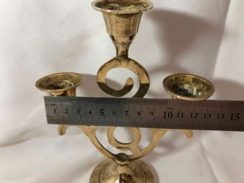 VINTAGE BRASS CANDLE HOLDER 19X13CM