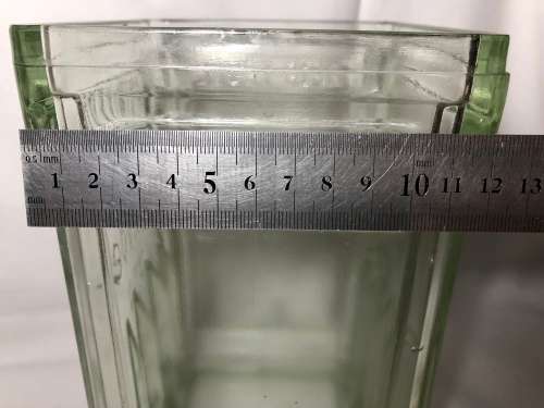 VINTAGE EXIDE GLASS BATTERY JAR - PERFECT CONDITION - MADE IN ENGLAND 383F