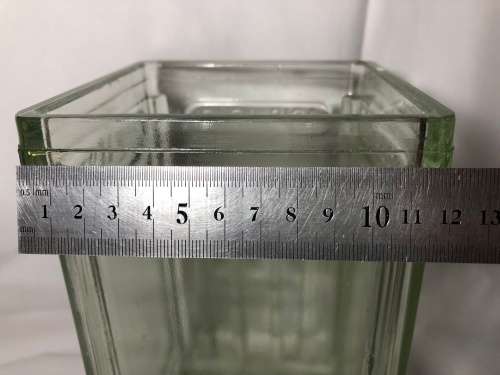 VINTAGE EXIDE GLASS BATTERY JAR - PERFECT CONDITION - MADE IN ENGLAND 383F