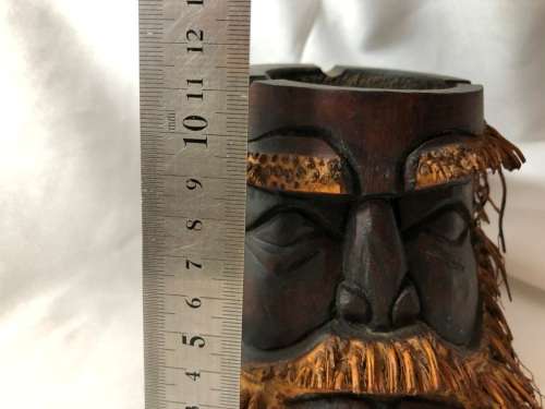 INTRESTING CARVED HEAD WITH BEARD AS AN ASHTRAY(NEVER USED)