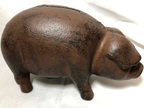 VINTAGE CAST IRON PIGGY BANK