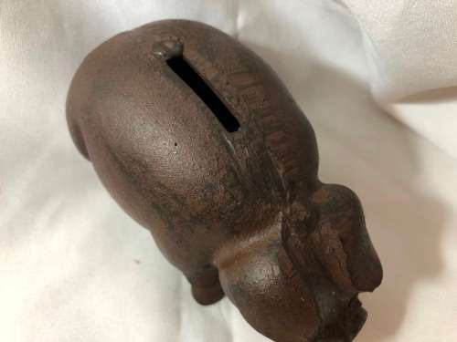 VINTAGE CAST IRON PIGGY BANK