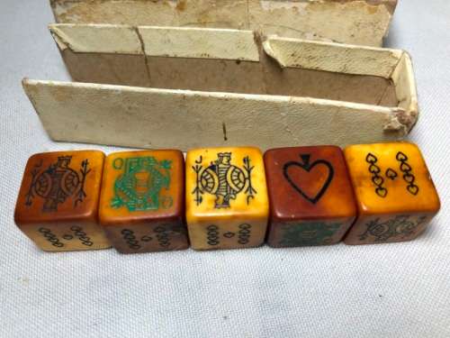 VINTAGE POKER DICE - BRITISH MADE