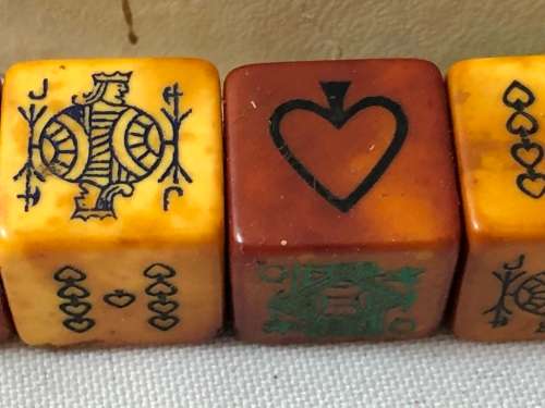 VINTAGE POKER DICE - BRITISH MADE