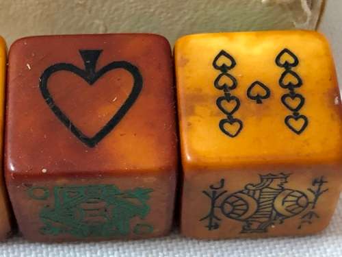 VINTAGE POKER DICE - BRITISH MADE