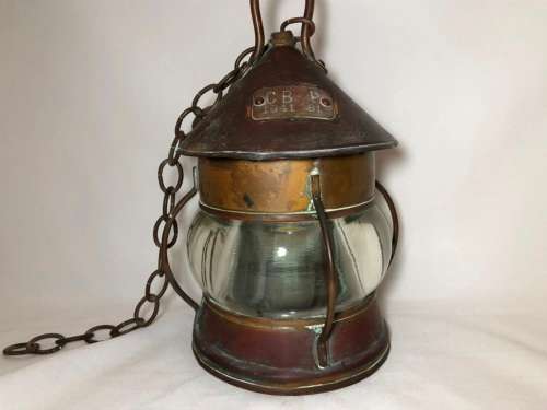 COPPER MILITARY NAVIGATION LIGHT WITH MARKINGS CB 1941 P81 (25CM)