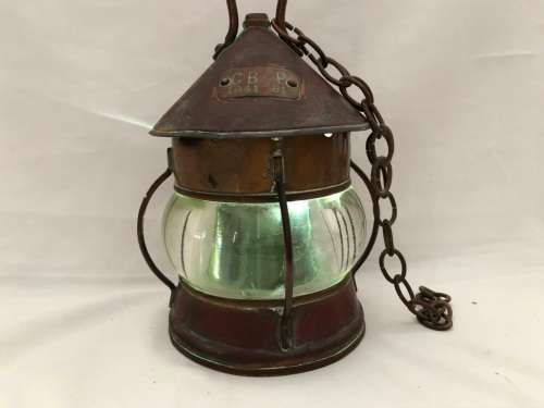 COPPER MILITARY NAVIGATION LIGHT WITH MARKINGS CB 1941 P81 (25CM)