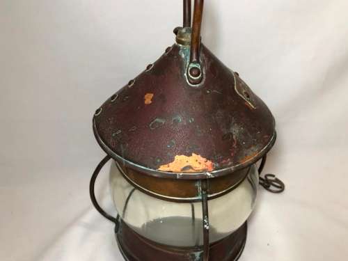 COPPER MILITARY NAVIGATION LIGHT WITH MARKINGS CB 1941 P81 (25CM)