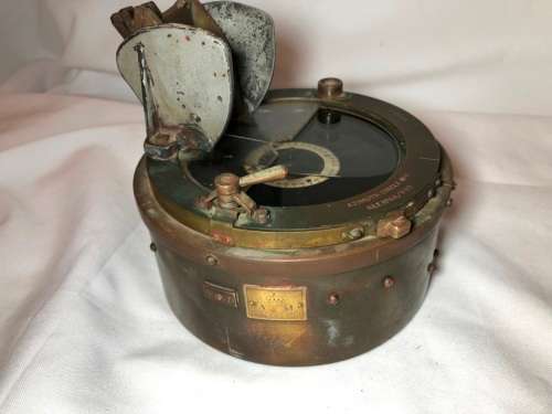 WW2 BRITISH RAF AIRCRAFT OBSERVER'S COMPASS WITH AZIMUTH CIRCLE - TYPE O.2.A Ref 6A/0.892