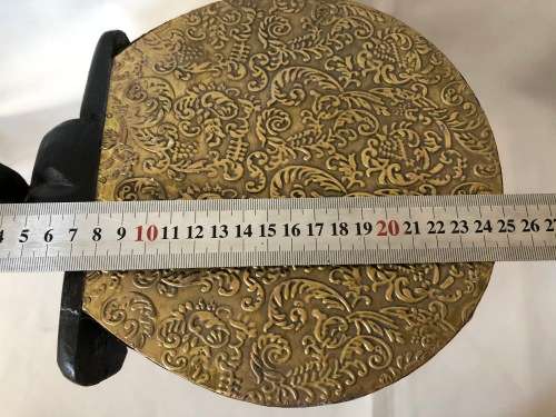 BEAUTIFUL HANDMADE ELEPHANT SHAPE WOOD SIDE TABLE COVERED WITH BRASS
