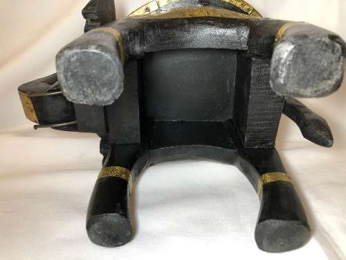 BEAUTIFUL HANDMADE ELEPHANT SHAPE WOOD SIDE TABLE COVERED WITH BRASS