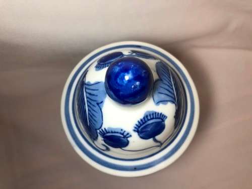 Stunning Genuine Ming Blue and White Butterfly and Floral Design Porcelain Vase with Lid