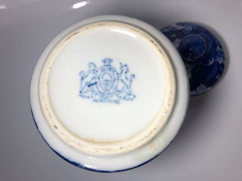 Stunning Blue and White Floral Design Ironstone Porcelain Vase with Lid