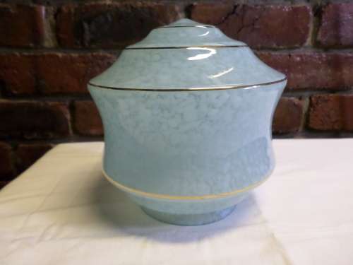 Extremely unique blue cloud glass and gold pin light shade