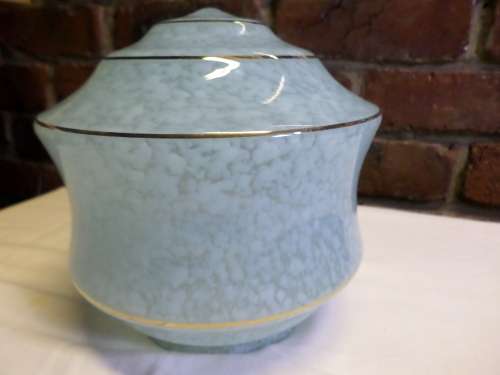 Extremely unique blue cloud glass and gold pin light shade