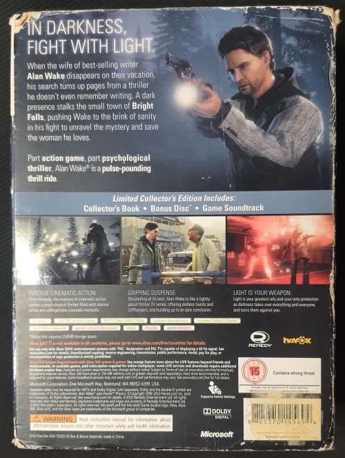 Xbox 360 - Alan Wake Limited Collectors Edition Game Used