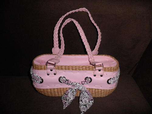 GORGEOUS FASHIONABLE PINK STRAW HANDBAG