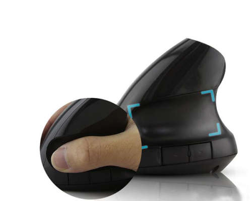 Wireless Vertical Ergonomic Optical Mouse with USB line to charge  Unboxed
