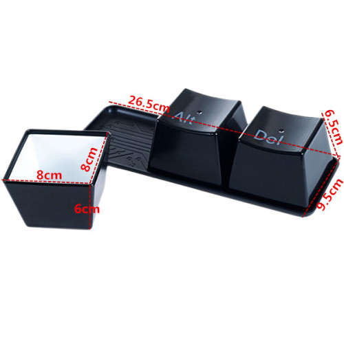 3Pcs Keyboard Cup Creative Ctrl Alt Del Button Key Coffee Tea Mug Cup SetBlack Unboxed