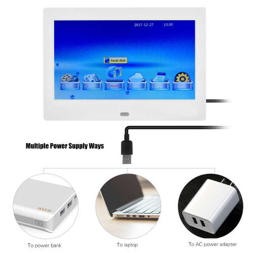 7 Inch IPS HD Screen Digital Photo Frame  Unboxed