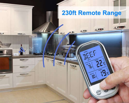 Wireless Digital Kitchen Cooking Food Meat Thermometer with Timer