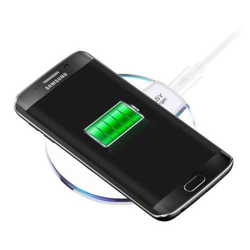 Universal Crystal Qi Wireless Phone Charger-White Unboxed