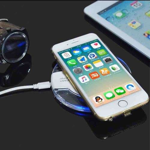 Universal Crystal Qi Wireless Phone Charger-White Unboxed