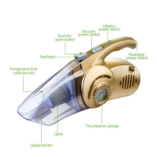 4 in 1 Multi-function 120W Wet And Dry Car Vacuum Cleaner Unboxed