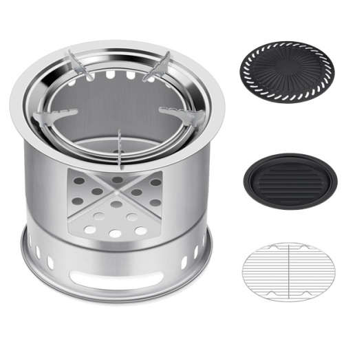 Portable Stainless Steel Wood Burning Stove Unboxed