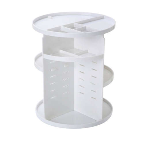 360-Degree Rotating Makeup Organizer Adjustable Multi-Function Cosmetic Storage Box Unboxed