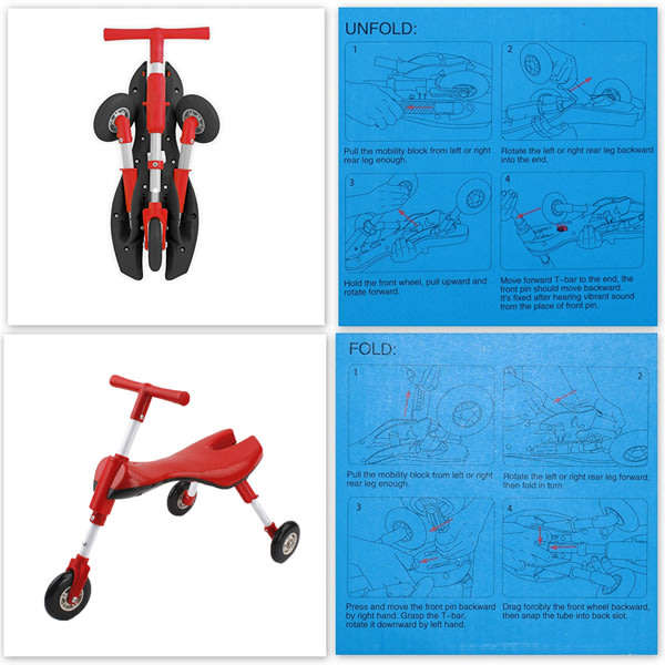 Fly Bike Foldable Toddlers Glide Tricycle Ride On Toy Scooter Bug Unboxed
