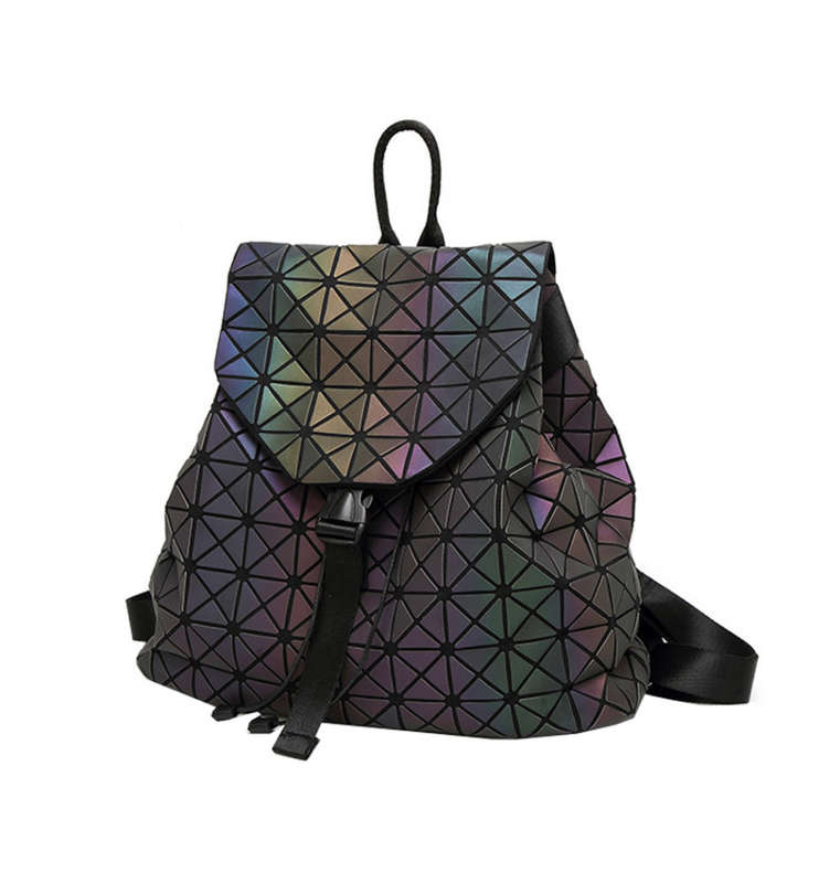 *LOCAL STOCK* Women Geometry Holographic Reflective Backpacks Travel Shoulder Bag
