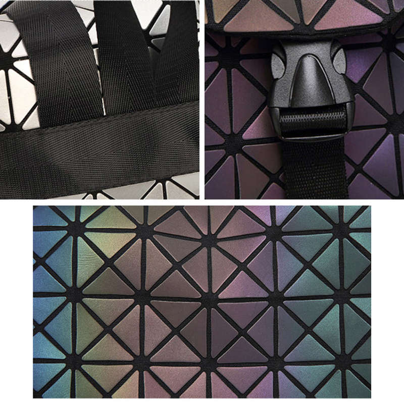 *LOCAL STOCK* Women Geometry Holographic Reflective Backpacks Travel Shoulder Bag