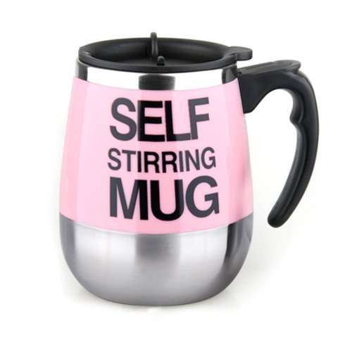 450ML Double Layer Stainless Steel Self Stirring Coffee Mugs Unboxed